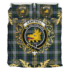 Campbell of Lochnell Dress Tartan Crest Bedding Set - Golden Thistle Style