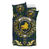 Campbell of Loudoun Tartan Crest Bedding Set - Golden Thistle Style