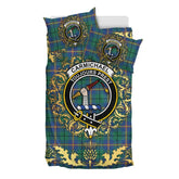 Carmichael Ancient Tartan Crest Bedding Set - Golden Thistle Style