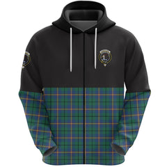 Carmichael Ancient Clan Half Of Tartan Zipper Hoodie