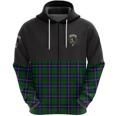 Carmichael Modern Clan Half Of Tartan Zipper Hoodie