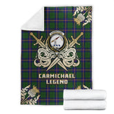 Carmichael Modern Tartan Gold Courage Symbol Blanket