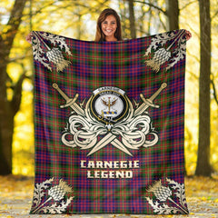 Carnegie Modern Tartan Gold Courage Symbol Blanket