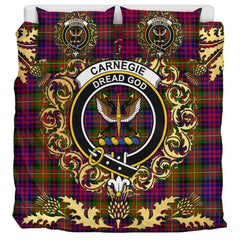 Carnegie Modern Tartan Crest Bedding Set - Golden Thistle Style