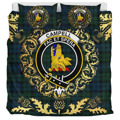 Carter - Campbell of Possil Tartan Crest Bedding Set - Golden Thistle Style