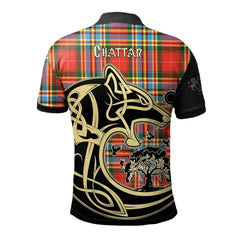 Chattan Tartan Polo Shirt Viking Wolf
