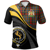 Chattan (Brown stripe) Tartan Polo Shirt - Royal Coat Of Arms Style