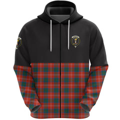 Chisholm Ancient Clan Half Of Tartan Zipper Hoodie