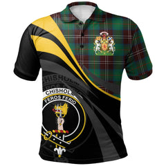 Chisholm Hunting Ancient Tartan Polo Shirt - Royal Coat Of Arms Style