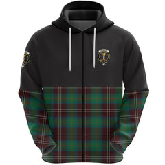 Chisholm Hunting Ancient Clan Half Of Tartan Zipper Hoodie
