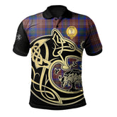 Chisholm Hunting Modern Tartan Polo Shirt Viking Wolf
