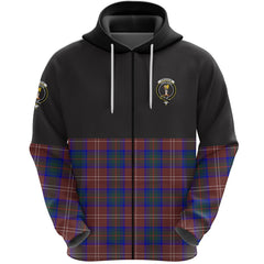 Chisholm Hunting Modern Clan Half Of Tartan Zipper Hoodie