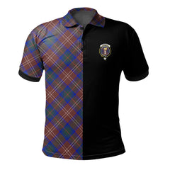 Chisholm Hunting Modern Tartan Polo Shirt Half of Me - Cross Style