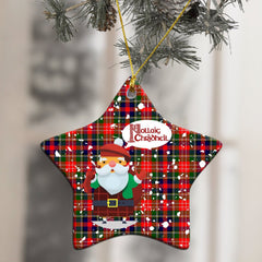 Christie Tartan Christmas Ceramic Ornament - Santa Style