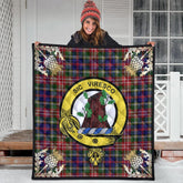 Christie Tartan Crest Premium Quilt - Gold Thistle Style