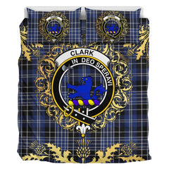 Clark (Lion) 02 Tartan Crest Bedding Set - Golden Thistle Style