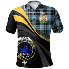 Clark (Lion) Ancient Tartan Polo Shirt - Royal Coat Of Arms Style
