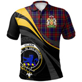 Clark (Lion) Red Tartan Polo Shirt - Royal Coat Of Arms Style