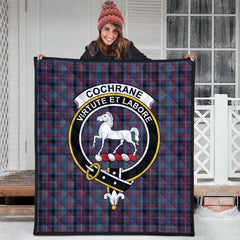 Cochrane Azure Tartan Crest Quilt