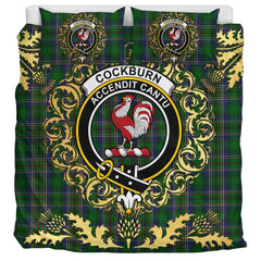 Cockburn 01 Tartan Crest Bedding Set - Golden Thistle Style