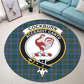 Cockburn Ancient Tartan Crest Round Rug