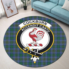 Cockburn Ancient Tartan Crest Round Rug