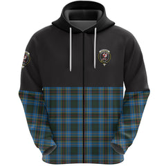 Cockburn Modern Clan Half Of Tartan Zipper Hoodie