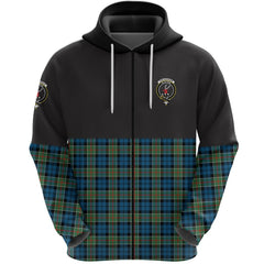 Colquhoun Ancient Clan Half Of Tartan Zipper Hoodie