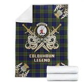 Colquhoun Modern Tartan Gold Courage Symbol Blanket