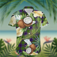 Colville Tartan Hawaiian Shirt Hibiscus, Coconut, Parrot, Pineapple - Tropical Garden Shirt