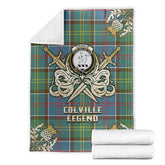 Colville Tartan Gold Courage Symbol Blanket