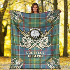 Colville Tartan Gold Courage Symbol Blanket