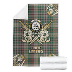 Craig Ancient Tartan Gold Courage Symbol Blanket