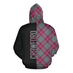 Crawford Ancient Tartan Hoodie Half of Me - Cross Style