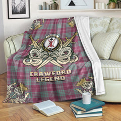 Crawford Ancient Tartan Gold Courage Symbol Blanket
