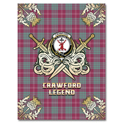 Crawford Ancient Tartan Gold Courage Symbol Blanket