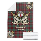 Crawford Modern Tartan Gold Courage Symbol Blanket