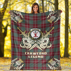 Crawford Modern Tartan Gold Courage Symbol Blanket