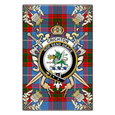 Crichton Tartan Crest Black Garden Flag - Gold Thistle Style