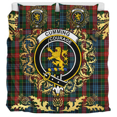 Cumming 02 Tartan Crest Bedding Set - Golden Thistle Style