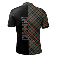 Cumming Hunting Ancient Tartan Polo Shirt Half of Me - Cross Style