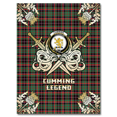 Cumming Hunting Ancient Tartan Gold Courage Symbol Blanket