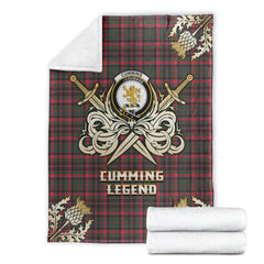 Cumming Hunting Modern Tartan Gold Courage Symbol Blanket