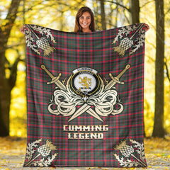 Cumming Hunting Modern Tartan Gold Courage Symbol Blanket