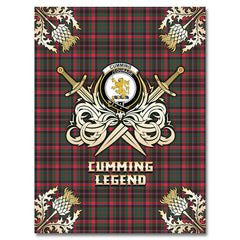 Cumming Hunting Modern Tartan Gold Courage Symbol Blanket