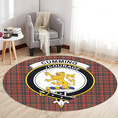 Cumming Hunting Weathered Tartan Crest Round Rug