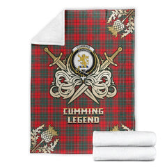 Cumming Modern Tartan Gold Courage Symbol Blanket