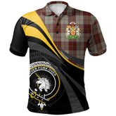Cunningham Burgundy Dancers Tartan Polo Shirt - Royal Coat Of Arms Style