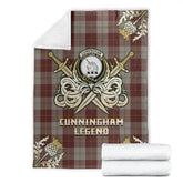 Cunningham Burgundy Dancers Tartan Gold Courage Symbol Blanket
