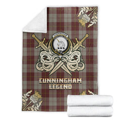 Cunningham Burgundy Dancers Tartan Gold Courage Symbol Blanket